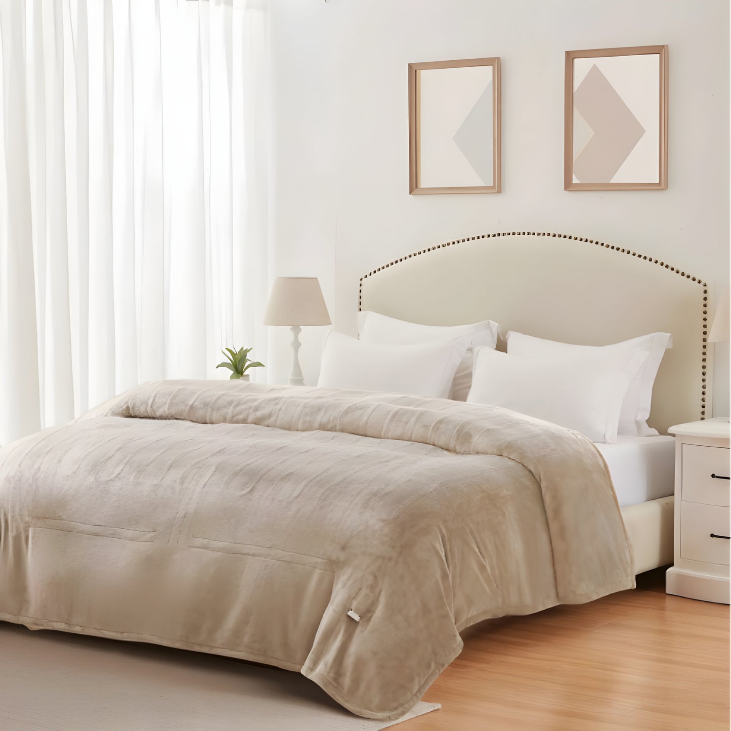 ESSANA Heated Blanket Beige