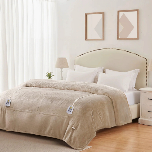 ESSANA Luxe Heated Blanket – Queen Size | Dual-Zone Smart Controls, 10 Custom Heat Levels & 12-Hour Auto Safety Shutoff