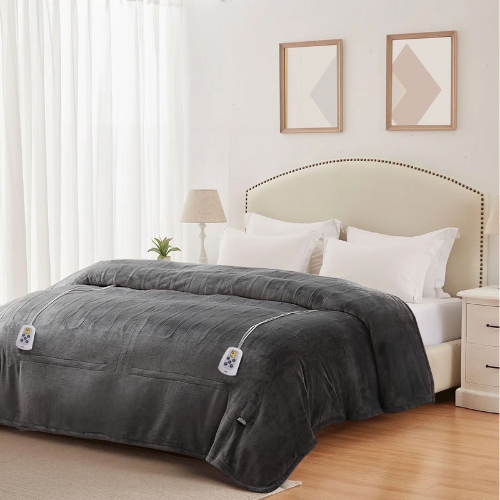 ESSANA Luxe Heated Blanket – Queen Size | Dual-Zone Smart Controls, 10 Custom Heat Levels & 12-Hour Auto Safety Shutoff