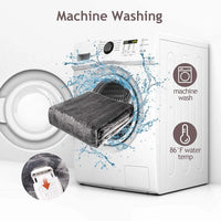 Royalcraft Electric Blanket Queen Size with Dual Control, 10 Heating Levels& 12 Hours Auto-Off, Overheat Protection, Grey