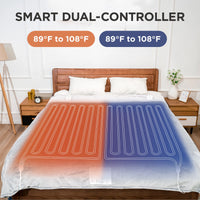 Electric Blanket Queen Size with Dual Control, 10 Heating Levels& 12 Hours Auto-Off, Overheat Protection, White